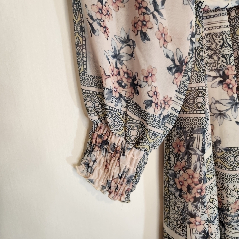 Stella & Ivy Floral Maxi Dress Size 4 Light Blue and Pink Flower - Picture 5 of 9